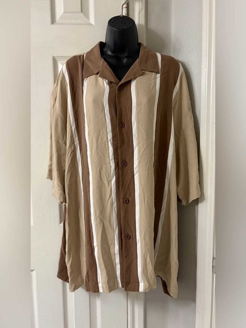 Nat Nast Luxury Originals 100% Silk Bowling Shirt Size XXL